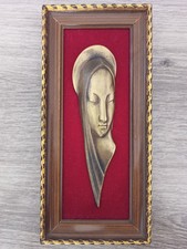 Vierge En Bronze Sur Cadre En