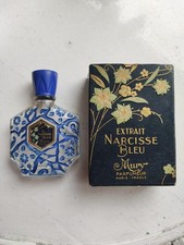 Année 20/30, ancien flacon de parfum + boîte "narcisse bleu"mury parfumeur Paris