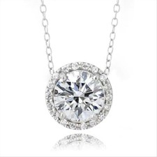 Argent Sterling Rond Halo