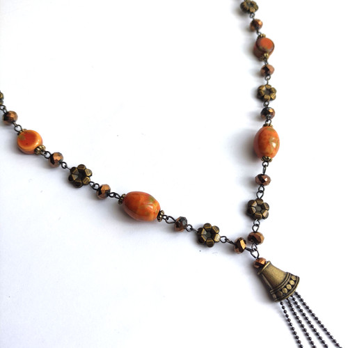 Collier sautoir céramique - sautoir,