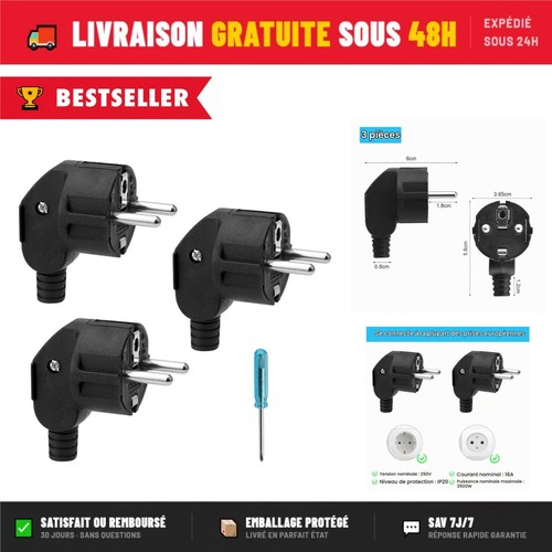 Fiche mâle schuko 250 - mâle, 16
