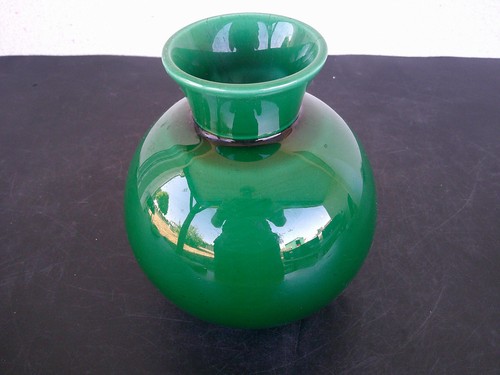 Vase ceramique verte art - ceramique,