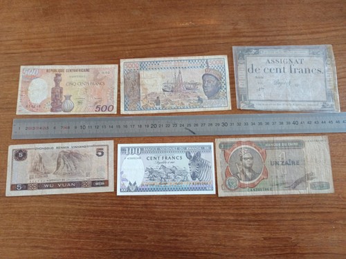 Lot billets monde et 1 - de,