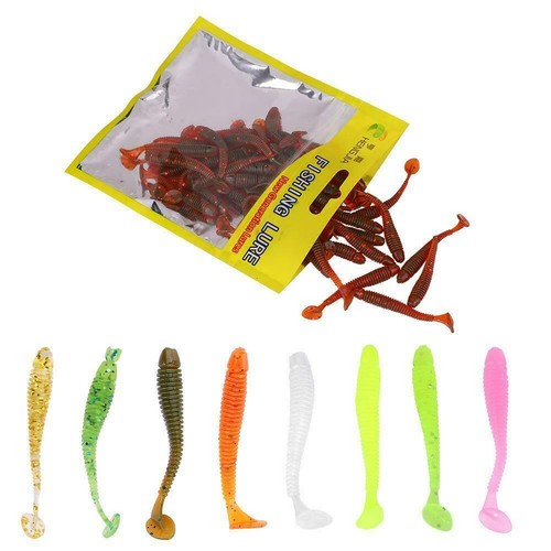 50pcs 11couleur leurre souple - 11couleur,