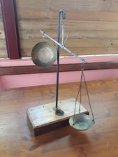 Balance De Precision Ancienne Trebuchet Avec Coffret Bois Vintage