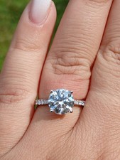 Bague de fiançailles/solitaire Platine Pt950 Diamant 2,93cts