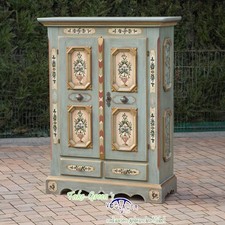 Voglauer Armoire Bleu Ancien Massif Anno 1700 Armoire De Ferme Antique Vintage