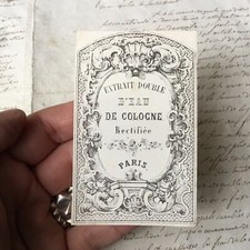 Étiquette XIXè Ancienne Eau de Cologne Rectifiée Parfum Ancien Victorian 19thC