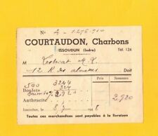 ISSOUDUN (36) CHARBONS BOULETS ANTHRACITE "COURTAUDON" en 1948