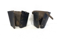 Anciennes Guêtres Jambières militaires Cuir Armée Anglaise ww2
