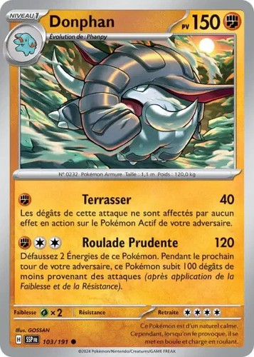 Carte pokémon donphan 103 191 - carte,