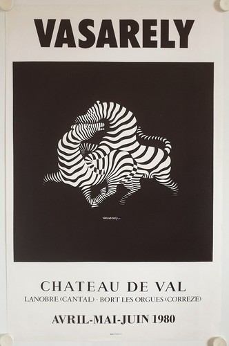 Affiche vasarely 1980 chateau - affiche,