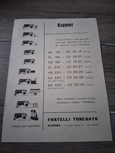 Publicité tracteurs kramer - tracteurs, ka