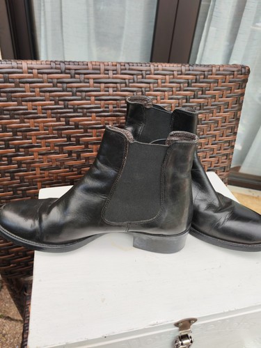 Bottines cuir noir à - cuir,