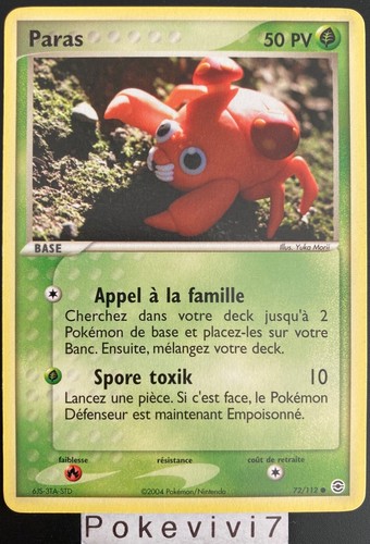 Carte pokemon paras - carte,