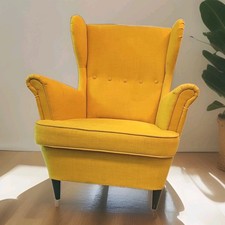Wing Chair Yellow Fabric Ikea