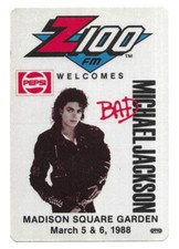 RARE / PASS CONCERT - MICHAEL JACKSON : LIVE NEW YORK USA 1988 TICKET BILLET