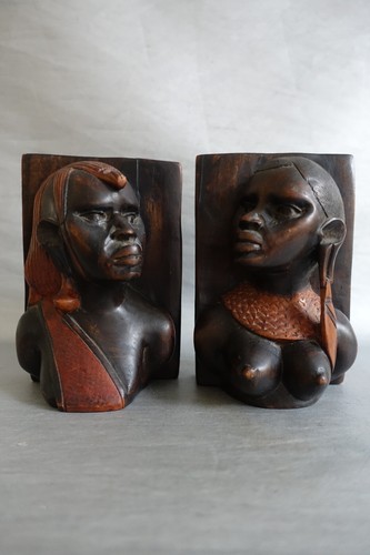 Serre livres bois sculpté - serre-livres,