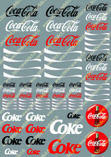 Décalcomanies Coca 1:18 au 1:87, Maquette, Slotracing, Mini Z
