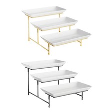 Ensemble de plateaux de service rectangulaires à 3 niveaux pour buffets