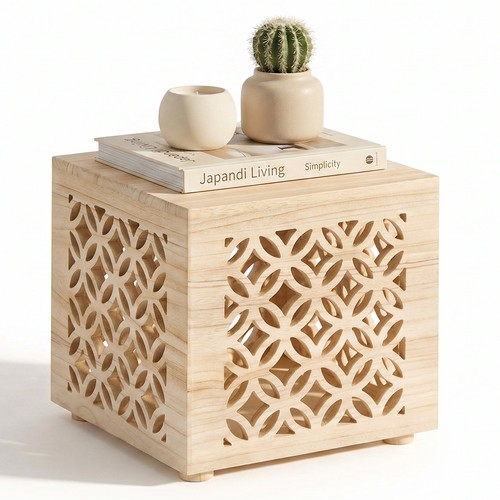 Tabouret cube bois - bois, table