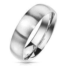 Bague Mixte Femme / Homme en Acier Inoxydable Argenté - Finition Brossé Mat
