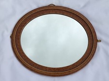 Ancien MIROIR OVALE Cadre Façon Bois de Rose et Loupe d’Orme Début XX ème