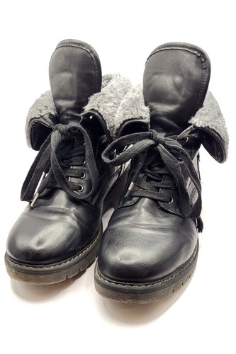 Bottines noires fourrées out - bottines,