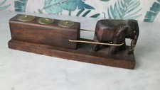 Porte bougie decor elephant ethnique AFRIQUE ASIE ? JAPON ? INDE ? bois exotique