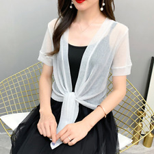 Femme Brillant Maille Court