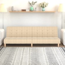 Canapé-lit à 2 Places Lit de Jour Salle de Séjour Gris Clair Tissu vidaXL