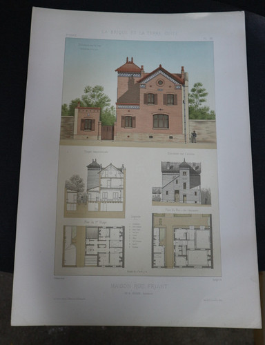 Lithographie xixe architecture - lithographie,