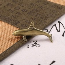 Sculpture de dauphin en laiton, décoration artisanale pour salon de thé,