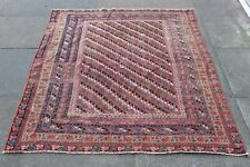 Ancien Worn Main Fabriqué Traditionnel Oriental Laine Bleu Rouge Marron Grand