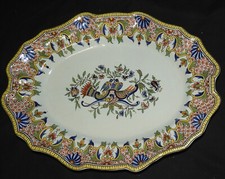 Grand plat ovale : Faïence de