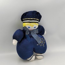 Ancien doudou poupée chiffon bleu marine Marin Christine et Cécile MUNDIA - 3177