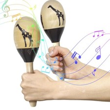 Lot de 2 maracas artisanaux en bois avec son puissant d??velopper musicalit??