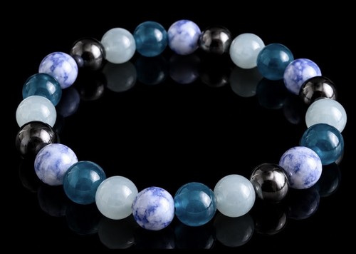 Bracelet perles bleues - perles,