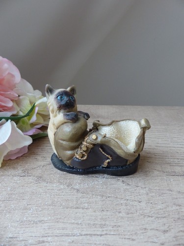 Figurine chat chaton siamois