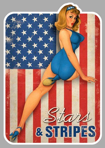American pin sticker - up,