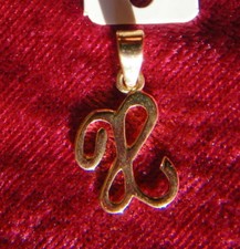 PENDENTIF PLAQUE OR lettre X initiale ALPHABET ABECEDAIRE PRENOM IDENTITE surnom