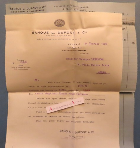 Arras 1929 banque - banque, l