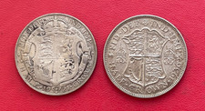 ROYAUME-UNI. Beau lot de 2 monnaies argent de 1/2 crown George V  1921 et 1936