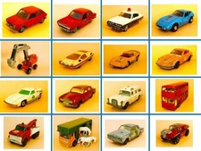 16 voitures miniatures anciennes (grandes et petites) - Yonezawa, MATCHBOX,...