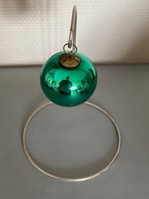 BELLE BOULE DE NOËL / SAPIN EN VERRE ÉGLOMISÉ GOETZENBRUCK VERTE XIX S