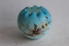 Vase boule émaillé bleu