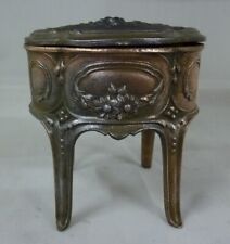 BOITE COFFRET A BIJOUX EN RÉGULE ANCIENNE DECOR FLORAL PATINE DORÉ