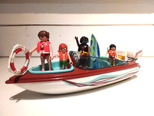 PLAYMOBIL LOT BÂTEAU DE PLAISANCE/ VEDETTE VACANCES MER SURF HORS-BORD