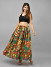 Indien 100% Coton Rouge Frida Kahlo Jupe Longue Femmes Vêtements Soirée Jupe US