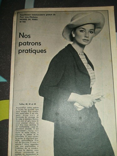 Ancien patron couture - , tracé